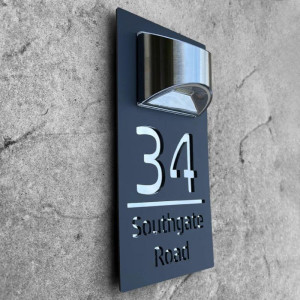 NONE Benutzerdefinierte Led Haus Nummer Solar, Acryl Eigentum Nummer, Tür Zeichen Adresse Plaque Led beleuchtete Zahlen, Straße Name Tür Platte Dekor