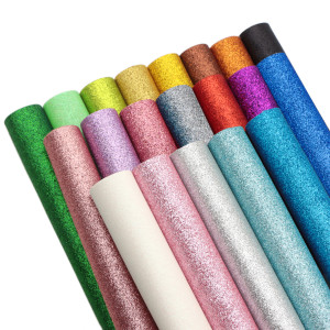 NONE Schimmernde, feine Glitzer-Kunstlederbögen, einfarbig, Stoffrolle aus Kunstleder, für Ohrringe, Haarschleifen, Beutel, Taschen