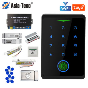 Asia-Teco Tuya NFC Bluetooth Hintergrundbeleuchtung Touch Tastatur Zugangskontrolle IP65 Wasserdichte RFID 13,56 MHz Biometrische Fingerabdruck
