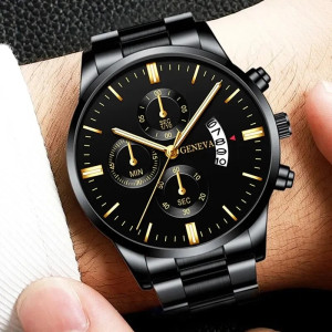 GAIETY Mode Männer Edelstahl Uhr Luxus Kalender Quarz Armbanduhr Herren Business Uhren für Mann Uhr Montre Homme