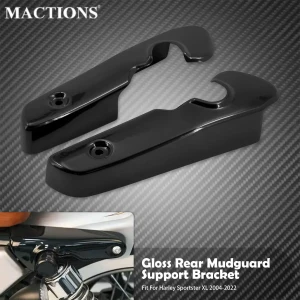 MACTIONS Motorrad Kurze Kotflügel Hinten Kotflügel Unterstützung Halterung Blinker Streben Glanz Matt Schwarz Für Harley Sportster XL1200 883 04-Up
