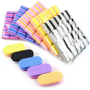 JEARLYU 50 Stück Mini-Nagelfeilen-Block, Körnung 100/180, Schwammpuffer für Acrylnägel, Polierblock, doppelseitig, DIY-Salon-Maniküre-Werkzeuge