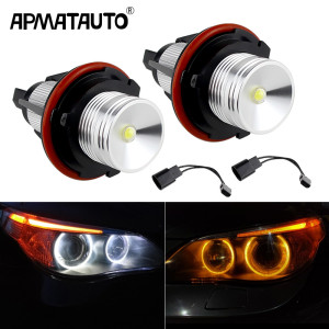 APMATAUTO 2 Stücke Fehlerfreie Angel Eye Halo Ring Marker Seitenlicht Led-lampe für BMW E53 X5 2000-2006, E83 X3, E39 E60/E61 OEM: 63126929309