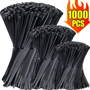 NONE 1000/100 Stuks Nylon Kabelbinders Zelfsluitende Koordbinders Bandjes Verstelbare Kabels Bevestiging Lus Thuiskantoor Draad Zip Ties groothandel