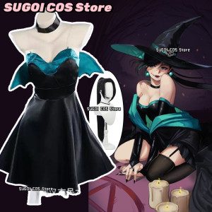 NONE Halloween Sage Cosplay Spiel Valorant Kostüm Bandeau Damen Kleid + Hexenhut Set Anime Sage Rollenspiel 3XL Gothic Lolita Rock
