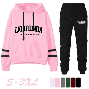 NONE California Damen-Trainingsanzug, lässig, gestreift, vielseitiges Kapuzen-Sweatshirt oder Hose oder Anzug, Einfachheit, heiße Verkäufe,