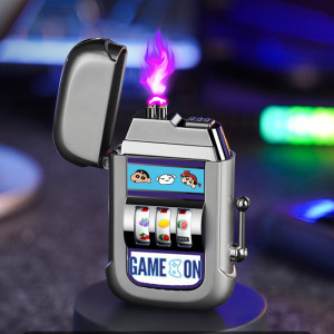 NONE 2025, Dual-Arc-Plasma-Feuerzeug mit Fruchtmuster, wiederaufladbar über USB C, winddicht, für Zigarre, Outdoor und kreative Geschenke für