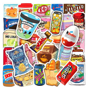 Charile 10/30/50 stücke Trinken Milch Snack Lebensmittel Verpackung Aufkleber Telefon Sammelalbum Motorrad Coole Auto Wasserdicht Cartoon Aufkleber