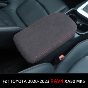 NONE Für Toyota RAV4 XA50 2023 2022 2019-2025 Auto-Armlehnenbox-Abdeckung Dekoration Innenausstattung Zubehör Leder-Schutzabdeckung