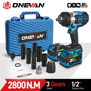 ONEVAN 2800N.M Bürstenloser elektrischer Schlagschrauber 1/2 Zoll Akkuschrauber Schraubenschlüssel Elektrowerkzeuge für Makita 18V Akku Pin