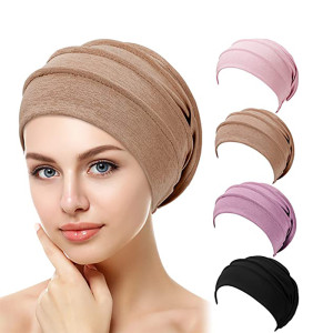 GATHERTOP Damen Slouch Beanie Chemo-Mütze Einfarbige Bonnet Innere Hijab-Kappe Muslimische Kopfbedeckung Femme Wrap Head Elastischer Turban Hut