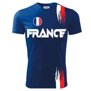 NONE T-shirt imprimé drapeau rétro France, style streetwear décontracté Harajuku, vêtements pour hommes, t-shirts oversize, motif football et coq,