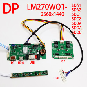 GLZLDY Kit Für iMac 2009 2010 2011 A1312 27 zoll LM270WQ1-SDA1 SDA2 SDC1 SDC2 LCD Bildschirm Fahrer Bord DIY Monitor Control DP eDP 30Pin