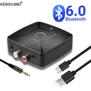 kebidumei AUX Bluetooth 6,0 Audio Receiver Wireless Stereo Musik Hallo-fi 3,5mm Jack 2RCA Adapter Empfänger Mit MIC Für auto Lautsprecher PC