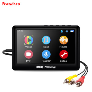 Nsendato Ezcap180 AV-Recorder Video-Audio-Aufnahmebox Analog-Digital-Konverter für Hi8 VHS Videorecorder Camcorder DVD TF-Karte USB-Stick 4,3 Zoll