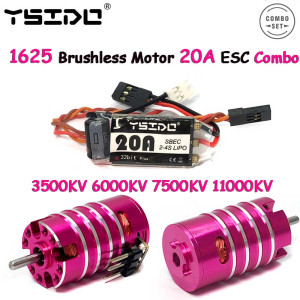 YSIDO 1625 3500/6000/7500/11000KV Bürstenloser Motor 2,0 mm Welle mit 20 A ESC Combo für Wltoys Traxxas RC 1/24 1/28 Mini-Automodell