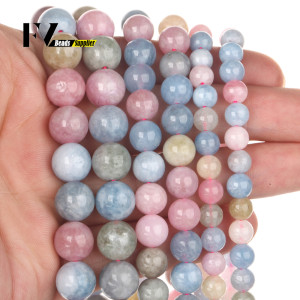 fascinante viento 6/8/10mm Natürliche Morganit Jade Stein Perlen Runde Lose Perlen Für Schmuck Machen Diy Charme armband Halskette Zubehör