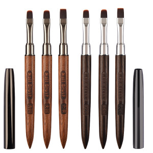 mifanxi 1PC Acryl Nagel Pinsel Stift für Pulver Maniküre Runde Holz Griff Gel Builder Pinsel