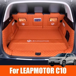 DING PENG BO Für Leapmotor C10 2024 2025 Kofferraummatte aus Leder, Langlebiger Laderaum-Schutz, Speziell Angepasste Umfassende Teppiche, Zubehör