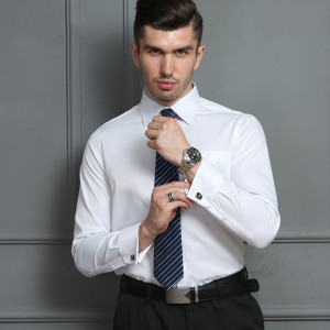 NONE 2025 männer Französisch Manschette Kleid Hemd Manschettenknöpfe Neue Weiß Langarm Casual Tasten Männlich Marke Shirts Regular Fit Kleidung