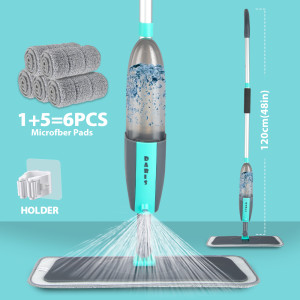 SDARISB Magic Bodenreinigungsbesen mit Mikrofaser-Pads 360° °   Rotation Flat Spray Bodenwischerbesen zum Reinigen des Home Spin Mop