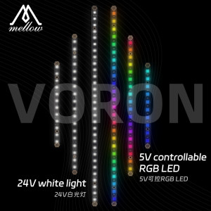 2 Stück Mellow Daylight PCB Kit 5 V RGB/Weiße LED-Leiste für 3D-Drucker Voron 0,1/0,2 Voron 2,4 Trident 350/300/250 Mikron + Lampenleiste