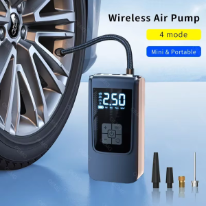 CENRR Drahtlose Auto-Luftpumpe, tragbarer Luftkompressor, elektrischer Reifenfüller mit LCD-Digitalanzeige für Auto, Motorräder, Fahrrad, Ball