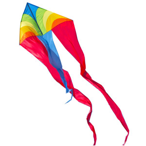 NEUES 7 m Power Rainbow Triangle / Delta-Drachen mit Drachengriff und gut fliegender Linie