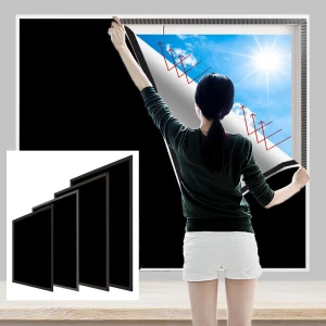 NONE Maßgeschneiderter 100 % Verdunkelungsvorhang, selbstklebend, tragbar, für Reisen, Fenster, für Wohnzimmer, Schlafzimmer, Zuhause,