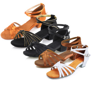 daydance Mädchen Frauen Latein Schuhe Niedrigen Absatz Latino Salsa Moderne Ballsaal Satin Latein Schuhe Tango Salsa Rumba Latin Dance Schuhe