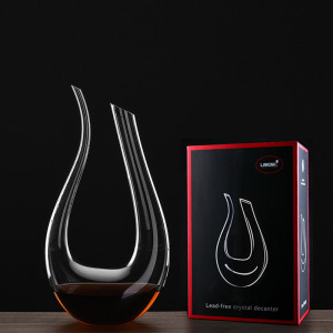 OK HOLIDAY Carafe classique en forme de U en verre, verre de cristal pour Bar à la maison, verre de cristal sans plomb de 1,5 l, carafe pour vin rouge