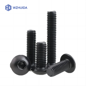 WZHUIDA M2 M2,5 M3 M4 M5 M6 M8 M10 Schwarz Sechskant Innensechskant Halbrundkopfschraube A2-70 304 Edelstahl ISO7380