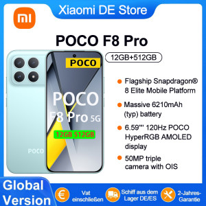 Xiaomi Global Version POCO F8 Pro 5G Mobile Phones Snapdragon 8 Elite Processor Smartphone 6.59" 120Hz AMOLED Display 6210mAh Battery Telephone