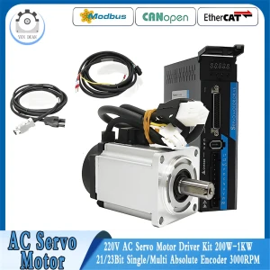 YUN DUAN AC-Servomotor-Treiber-Kit 400 W/750 W/1 kW 17/21 Bit Single Multi Absolute Encoder 3000 U/min 2,39 Nm ~ 3,18 Nm 80 Flansch-Servo mit RS485