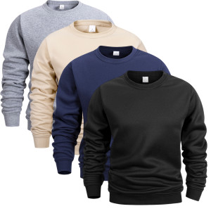 NONE Herren-Kapuzenpullover mit Rundhalsausschnitt, Herbst und Winter, Fleece, warm, lässig, lockerer Pullover, einfarbig, Rundhalsausschnitt, Sport,
