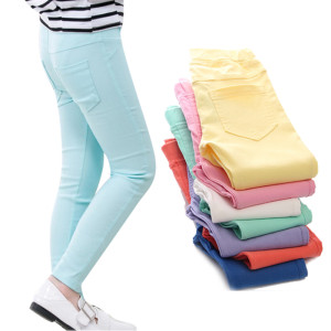 KLFLGD Bleistifthosen für 3–12 Jahre alte Mädchen, elastische Baby-Leggings, 2024, neue Slim-Fit-Kinder-Leggings, einfarbige Imitationsjeans