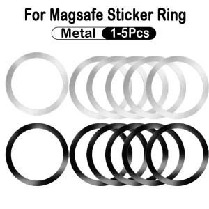 NONE Edelstahl Universal Magnetische Metall Platte Ring Für Magsafe Drahtlose Ladegerät Eisen Blatt Aufkleber Magnet Auto Telefon Halter