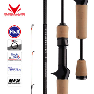pure-lure PURELURE TITANIUM-T XUL BFS Angelrute 0,5-6g Wurfgewicht 5FT 6FT für Barsch, Forelle, Bass Spinn- und Wurfangeln FUJI Guide Bracket F MF
