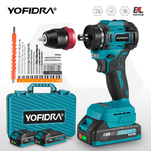 YOFIDRA Bürstenlosen Bohrmaschine Schraubendreher 10 MM Handheld Akku-Schlagbohrmaschine Holzbearbeitung Elektrowerkzeug Für Makita 18 V Batterie