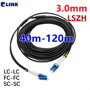 Glasfaser-Patchkabel LSZH gepanzert 2-adrig 3 mm 40 m 50 m 60 m 70 m 80 m 100 m 120 m wasserdicht LC FC SC ST APC Singlemode-Jumper Outdoor