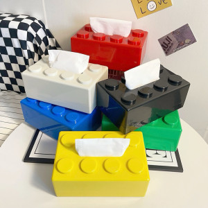 Other 1PC Kreative Cartoon Baustein Tissue Box mit Hohem Ästhetischen Wert für Haushalt Servietten Papier Schublade Lagerung Box