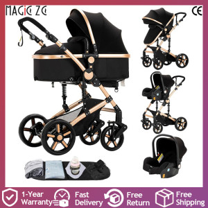 Magic ZC（母婴） Hoog landschap 3-in-1 kinderwagen met autostoel Lichtgewicht warme kinderwagen Multifunctionele kinderwagen Wintergebruik kinderwagen