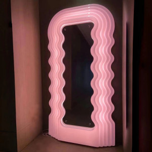 OMGD Moderne luxe spiegel op volle lengte, grote kapspiegels, spiegel voor het hele lichaam met led-verlichting, staande spiegels, kamerdecoratie,