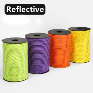 NONE 30/50/100 m 550 reflektierendes Paracord 7 Stränge 4 mm Fallschirme Seil Schnur Spule Outdoor Survival Notfall Lanyard für Camping Wandern
