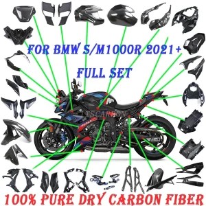 AISKA Für BMW S1000R M1000R 2021 2022 2023 2024 Reine Trockene Carbon Faser Winglets Hinten Fußstütze Kotflügel Teile Abdeckung Panels Verkleidung