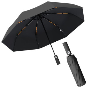 NONE Einfarbiger automatischer Regenschirm mit 16/24 Knochen und Licht, zusammenklappbar, winddicht, UV-Schutz, superstarker Sonnenschirm, tragbares