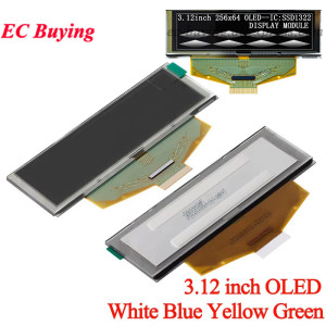 EC Buying 3,12" 3,12 Zoll 256x64 OLED-Bildschirm LCD-Anzeigemodul Weiß Blau Gelb Grün 256*64 SSD1322 SPI Parallelschnittstelle für Arduino