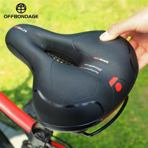 OFFBONDAGE Hohl Atmungsaktive Fahrrad Sattel Männer Frauen MTB Rennrad Sattel Schock Absorbieren Komfortable Big Butt Fahrrad Sitz Sicherheit Warnung