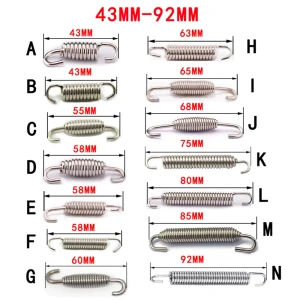 NONE 2 stücke 43mm-92mm Motorrad Auspuff Frühling Haken Edelstahl Auspuff Vorne Mitte Link Rohr Drehbare Schalldämpfer federn