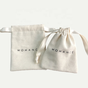 NALIA'S POUCHES Benutzerdefinierte Logo bedruckte Canvas-Tasche mit Kordelzug, Geschenk-Schmuckverpackung, Canvas-Beutel aus Bio-Baumwolle